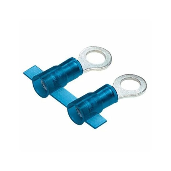Ring Terminal, #10 Stud Size, 14 AWG, 600 V, Nylon Insulated, Blue, 3000 PK